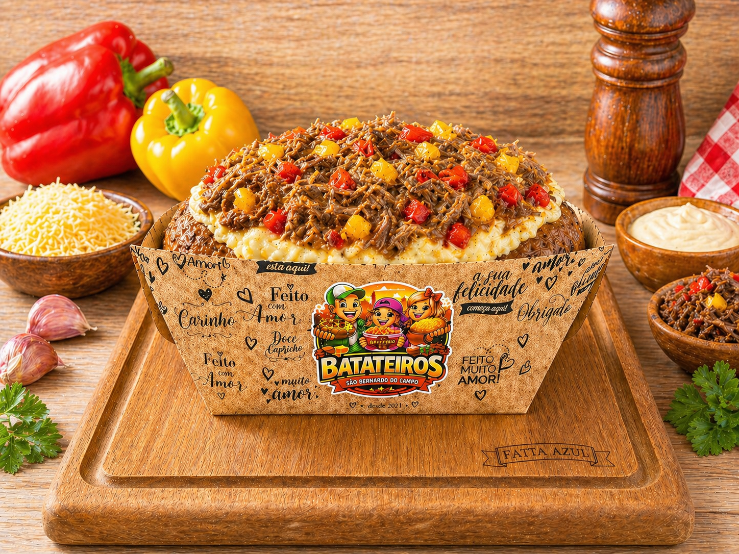 Batata Recheada Carne Louca