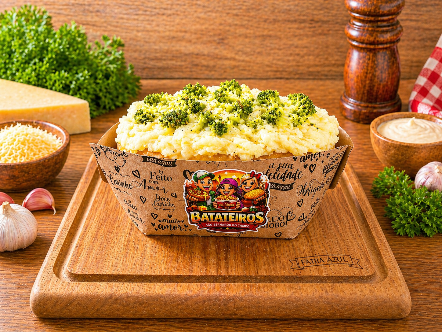 Batata Recheada Brócolis com Queijo