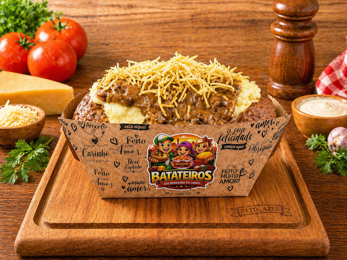 Batata Recheada Estrogonofe de Carne
