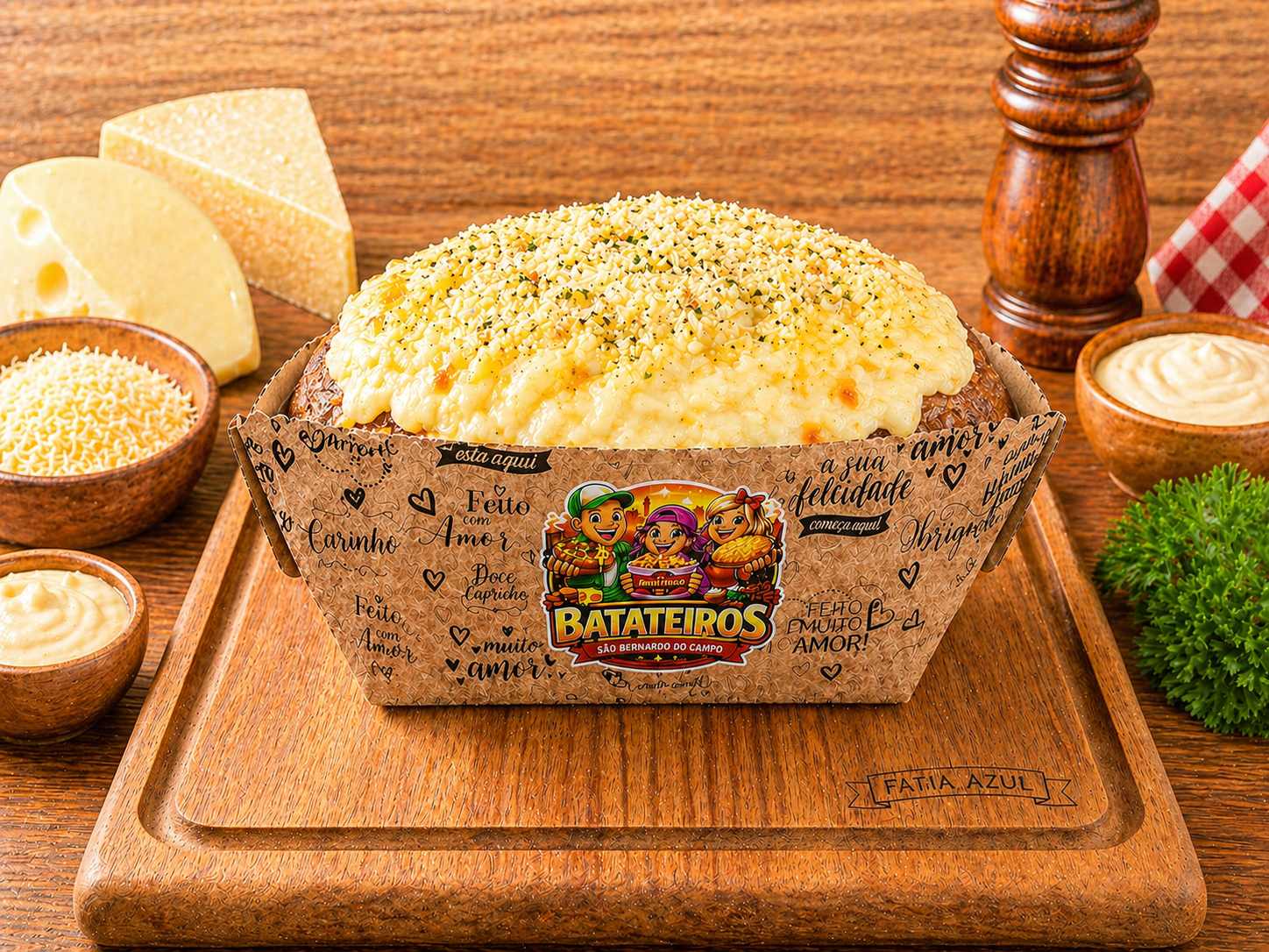 Batata Recheada Quatro Queijos