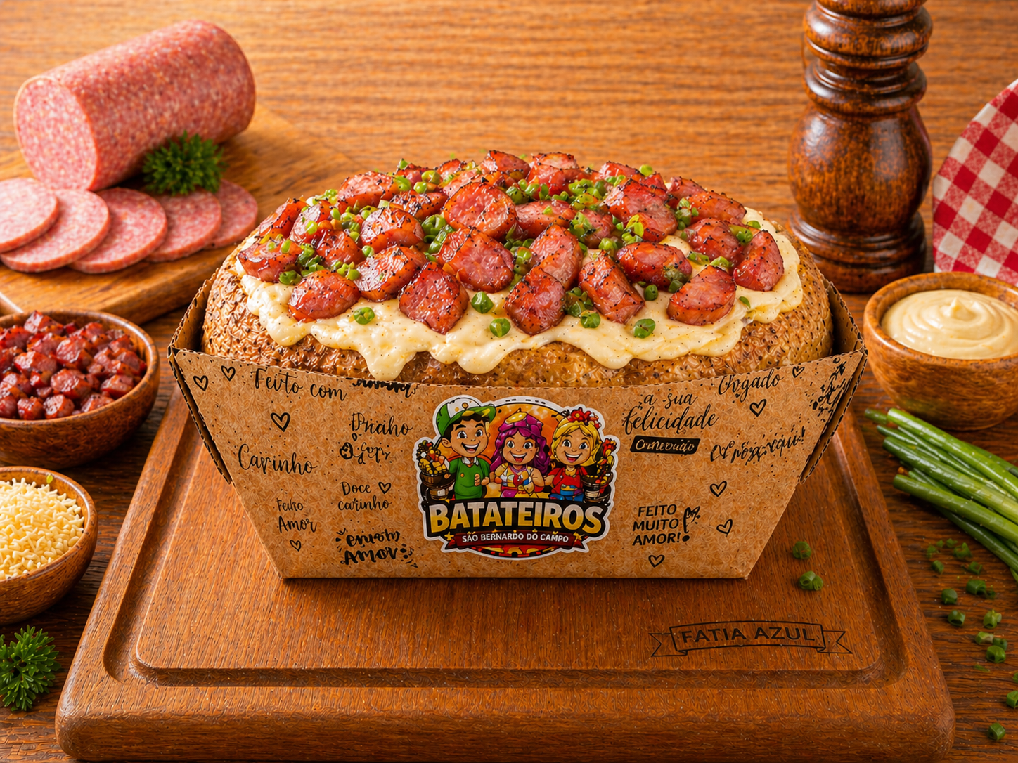 Batata Recheada Calabresa com Catupiry