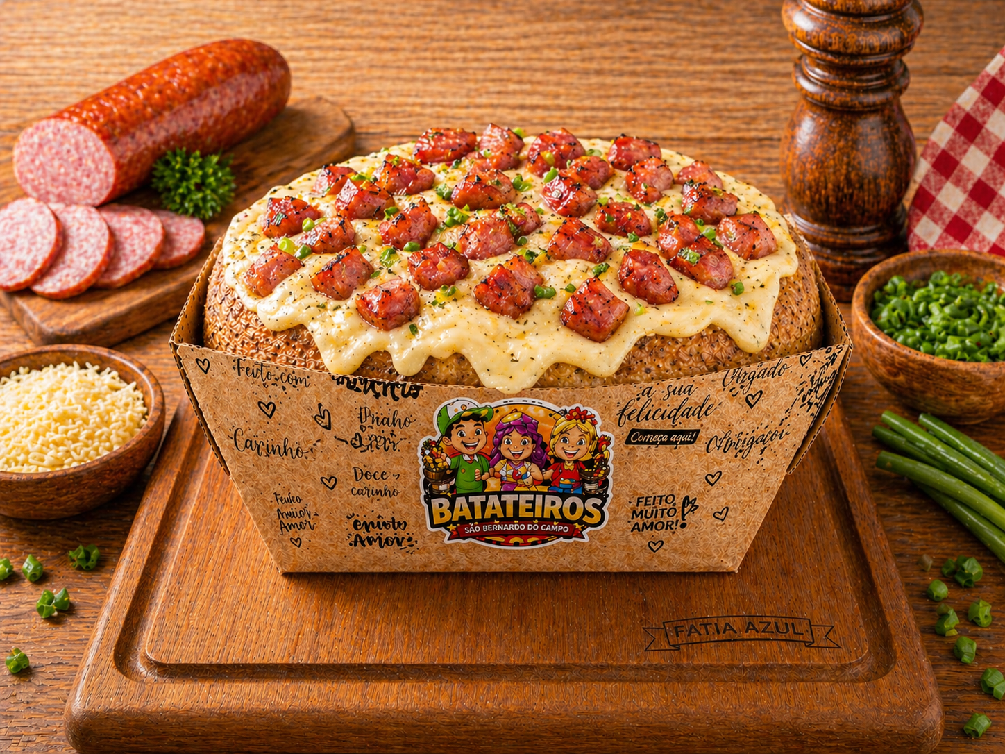 Batata Recheada Calabresa com Queijo