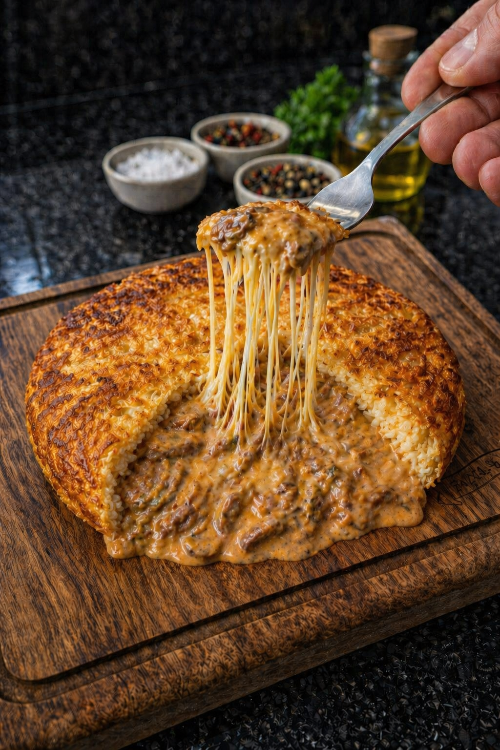 Batata Suíça Estrogonofe de Carne