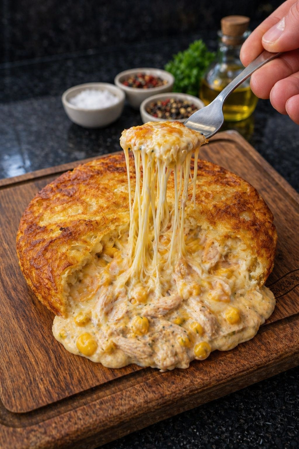 Batata Suíça Frango Cremoso com Milho