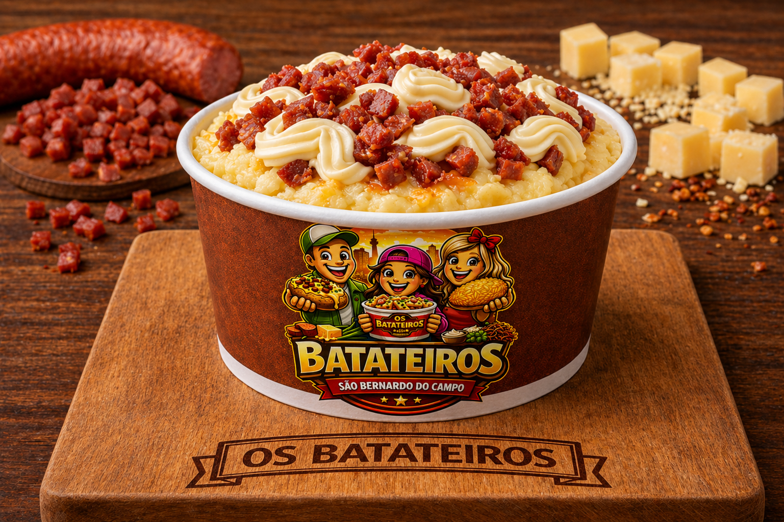 Batata no Pote Calabresa com Catupiry