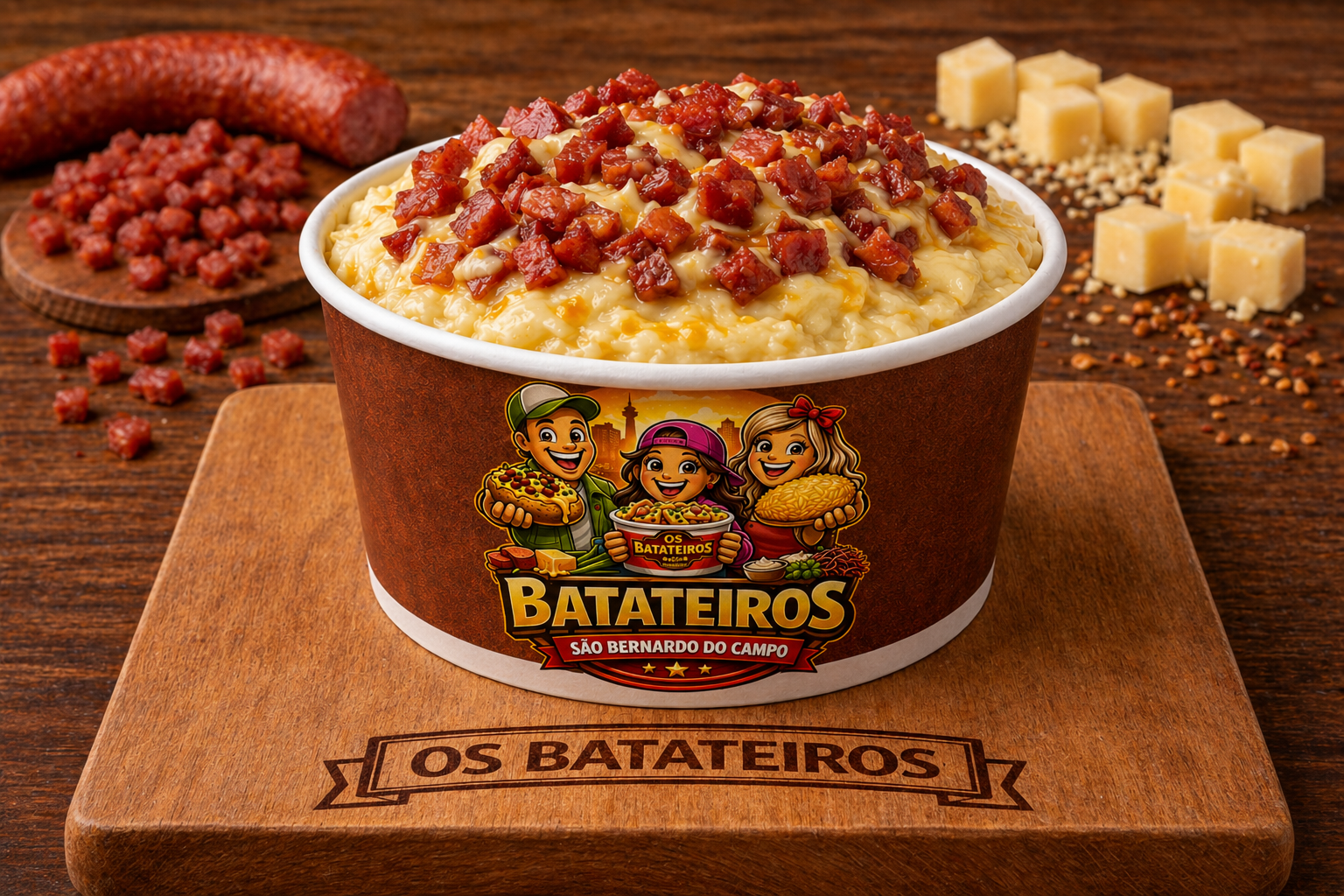 Batata no Pote Calabresa com Queijo