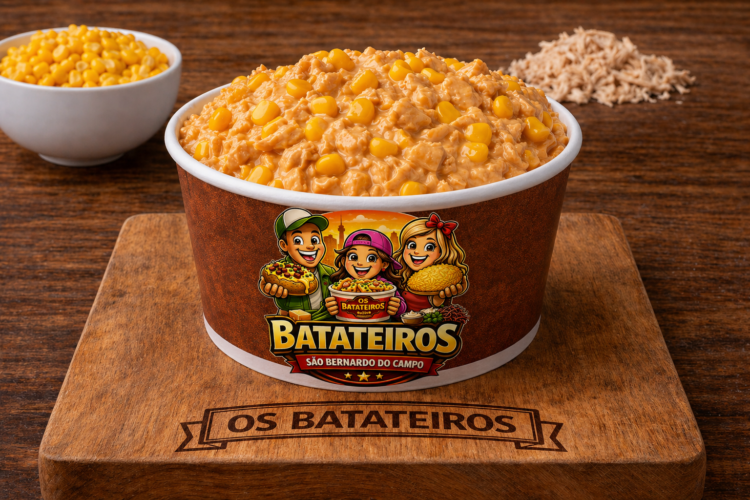 Batata no Pote Frango Cremoso com Milho