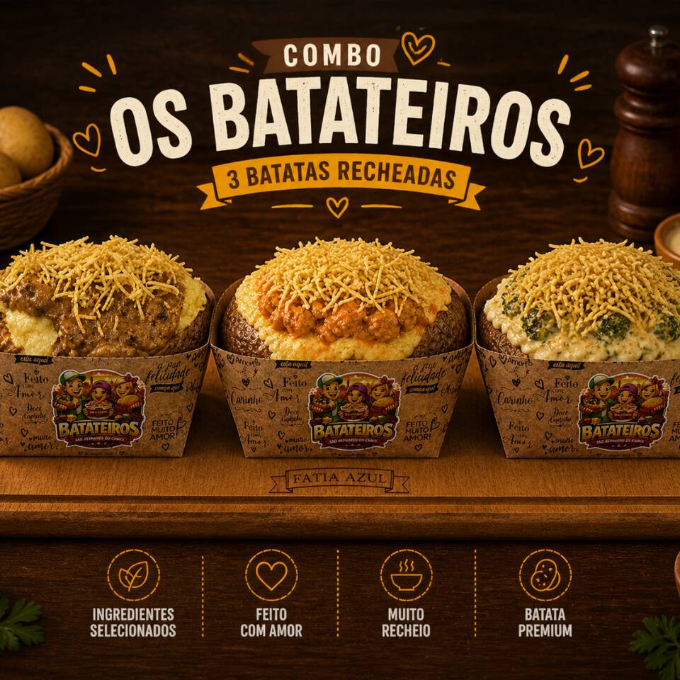 Combo 3 Batatas Recheadas