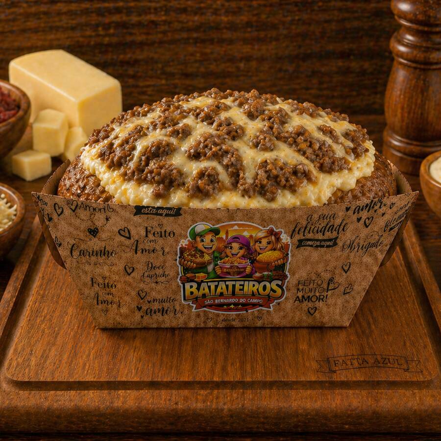 Batata Recheada de Carne Moída com Queijo e Catupiry